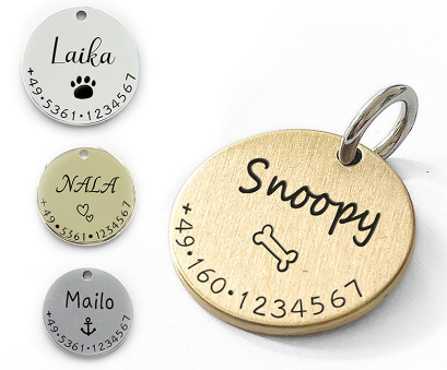 Engraved ID Tag for Anti-Lost Protection for Dogs and Cats