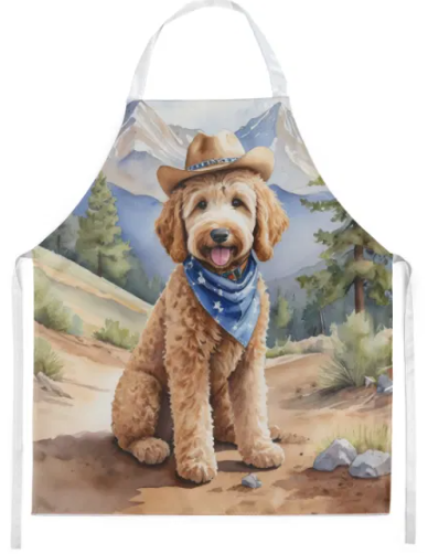 Goldendoodle - Welcome Cowboy Apron for Cooking, Baking and Crafts for Adult Women and Men - Unisex Large