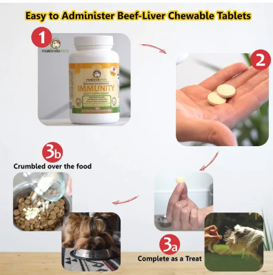 Immune Support and Allergy Relief with Vitamins Minerals Echinacea and Brewers Yeast for Dogs