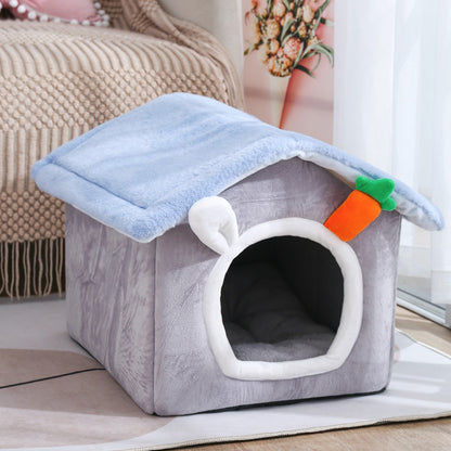 Plush Cute Nesting Villa Bed for Cats and Dogs