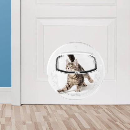 Round Transparent Flap Door For Cats and Small Dogs