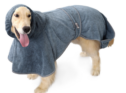 Plush and Warm Doggie Bathrobe with Hand Pockets