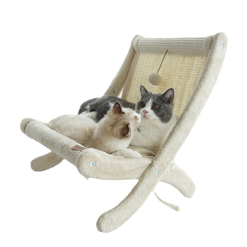 Feline Lounging and Sunbathing Beach Chair