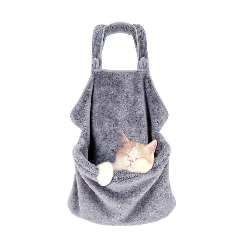 Plush Velvet Apron Style Cat or Small Dog Carrier