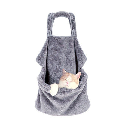 Plush Velvet Apron Style Cat or Small Dog Carrier