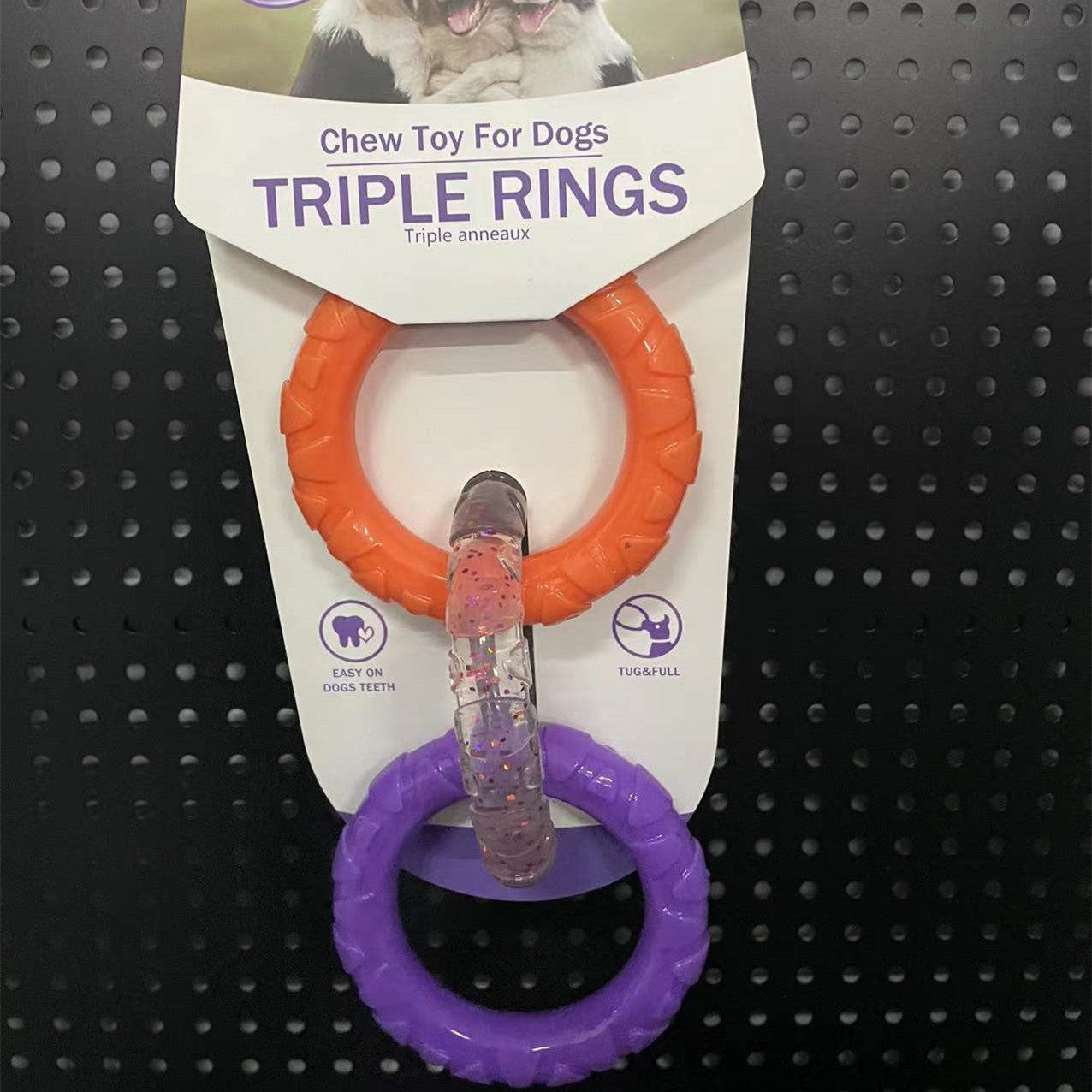 Attached Triple Rings Chew Toys for Dogs