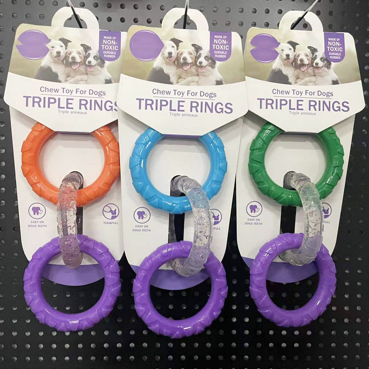 Attached Triple Rings Chew Toys for Dogs