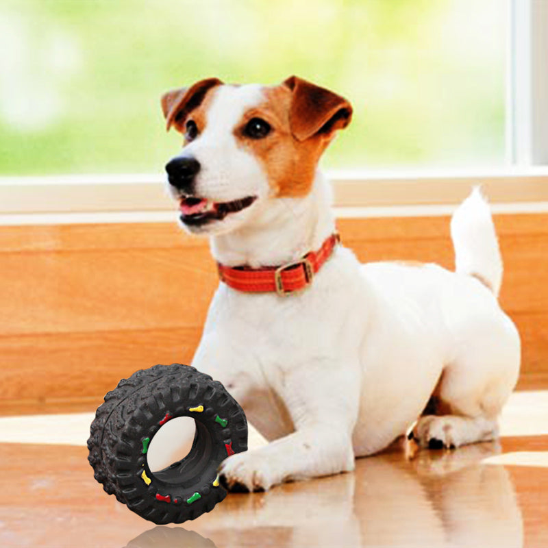 Squeaky Tire Chew Toy or Puppies and Small Dogs