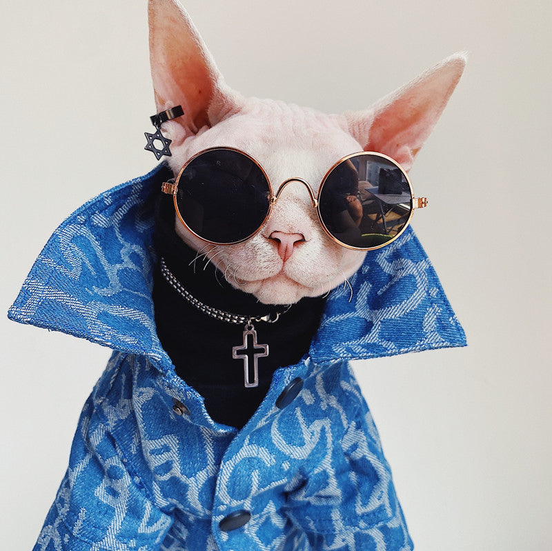 Bling and Denim Jacket Hairless Cat or Dogs