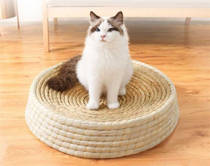 Natural Woven Universal Knitted Bowl Cat Bed