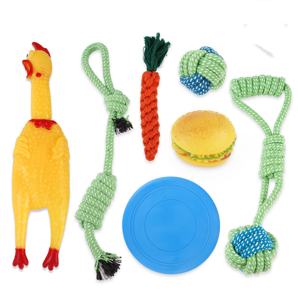 Cotton Knotted  Rope Chew Toy Sets for Dogs