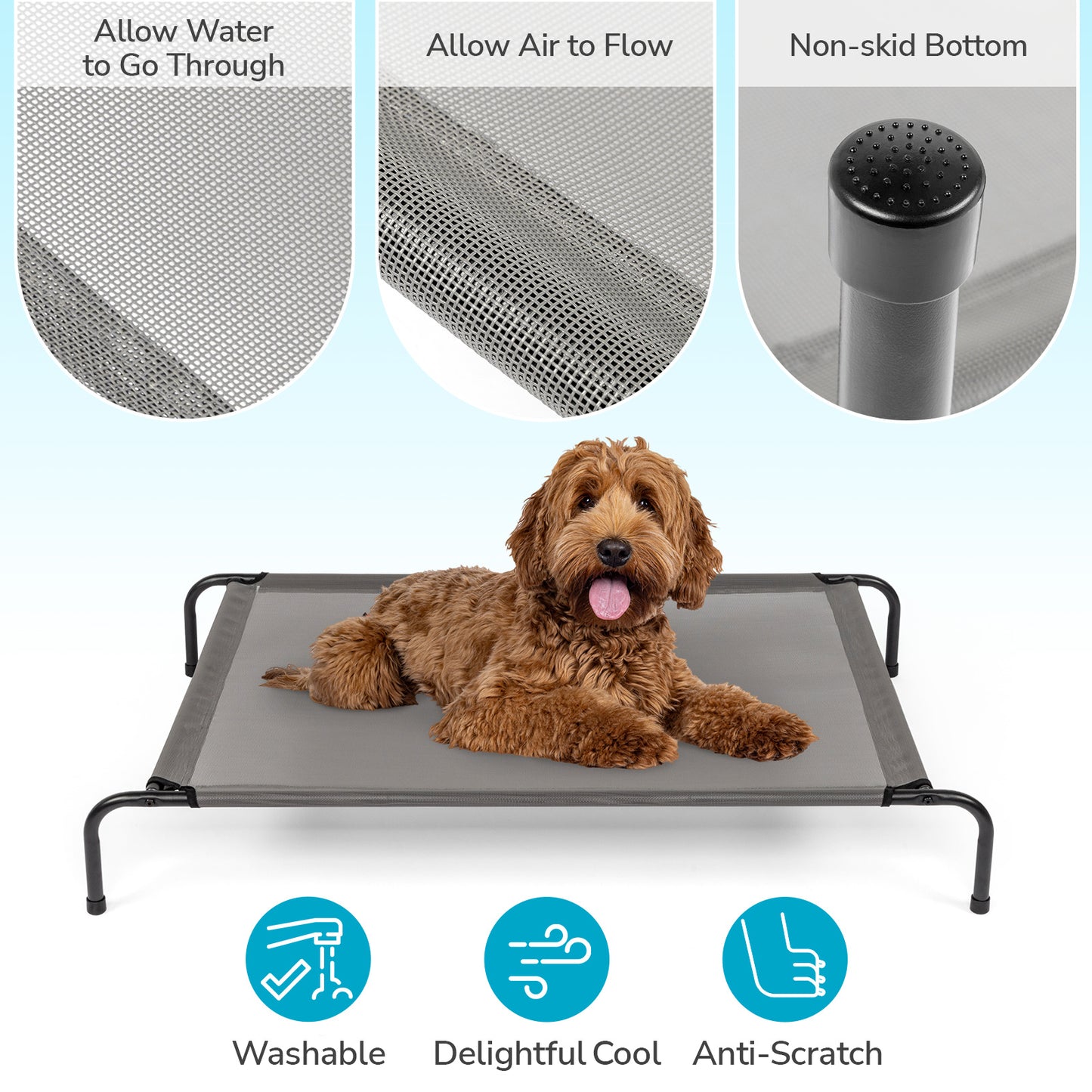 Sturdy Durable 8" Raised Platform Bed for Dogs