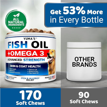 Limited Time!!!  Yuma's - 2 Pack Omega 3 Fish Oil for Skin and Coat Supplement for Dogs