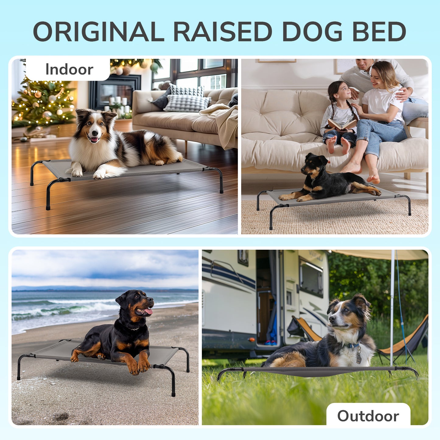 Sturdy Durable 8" Raised Platform Bed for Dogs