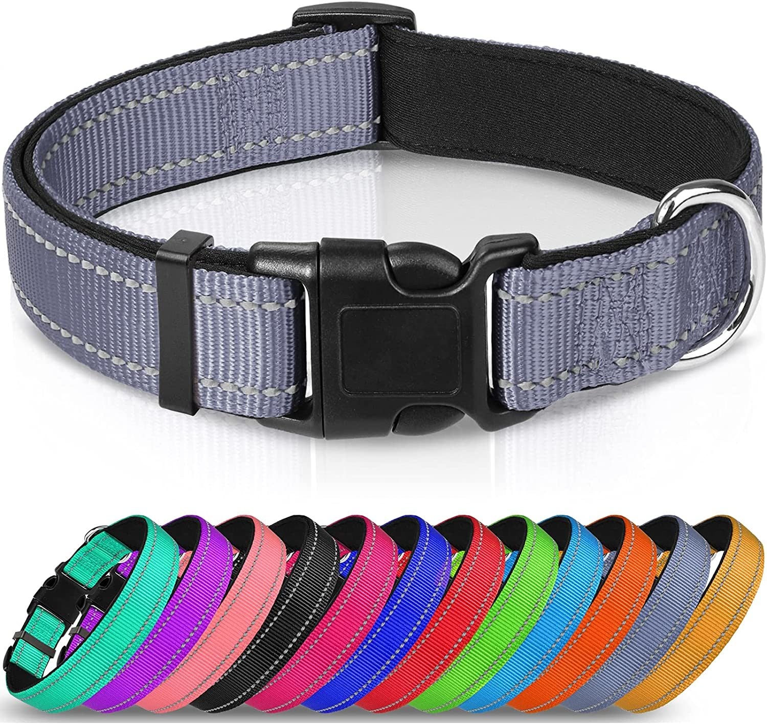 Soft Neoprene Padded Breathable Reflective Dog Collar