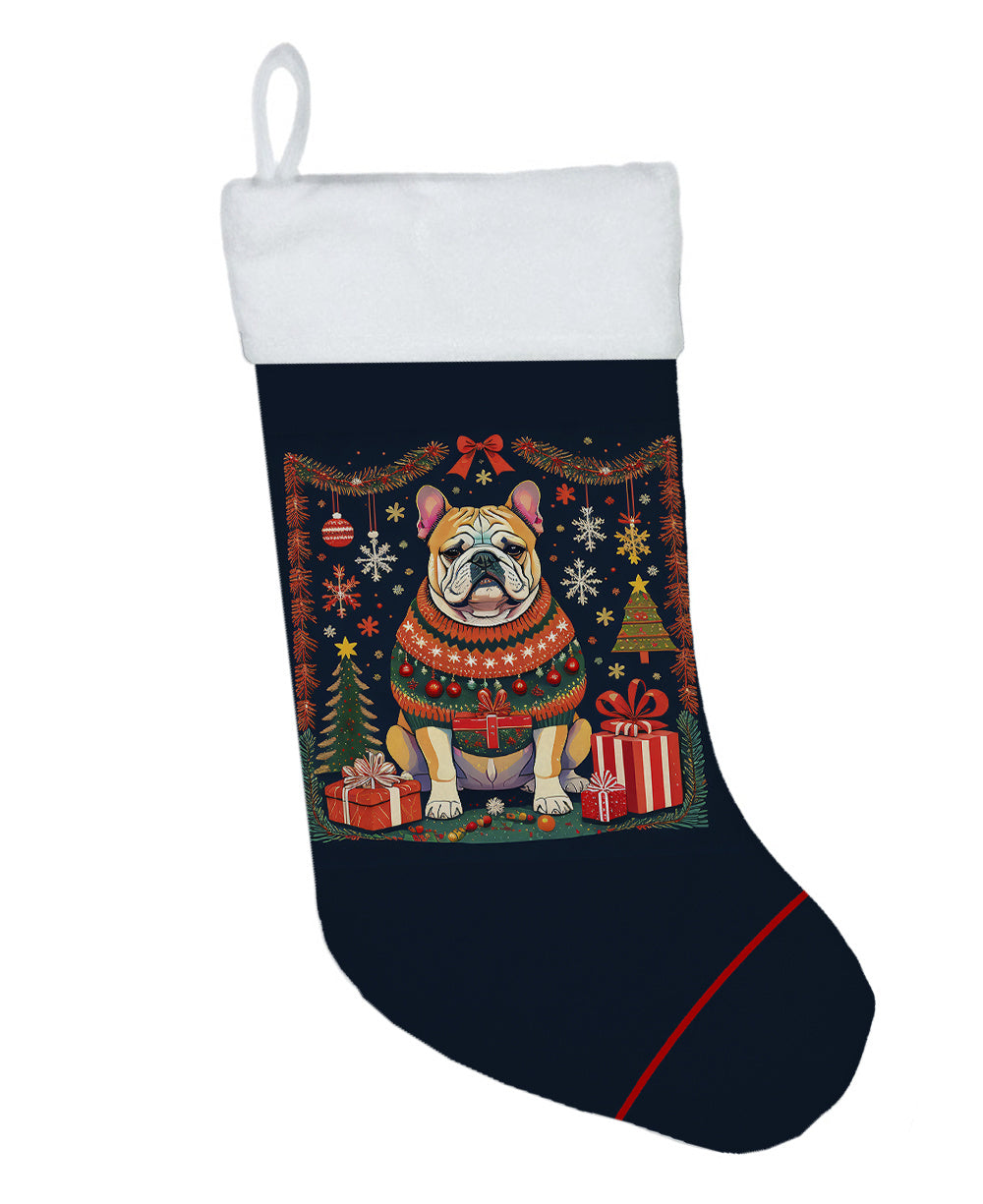 English Bulldog - Christmas Holiday Stocking for Festive Family Decorations