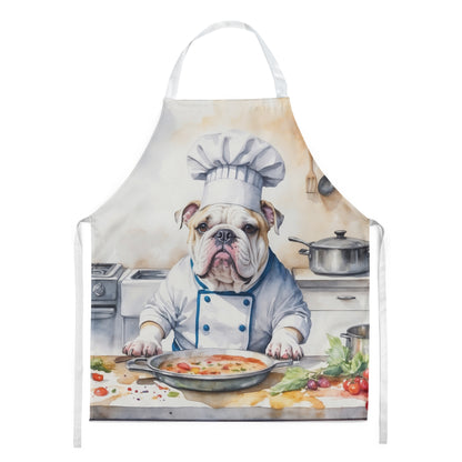 White English Bulldog - The Chef Apron for Adult Women and Men - Unisex Large