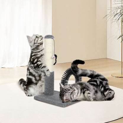 Scratching Post Pad with Self Groomer Brush for Cats