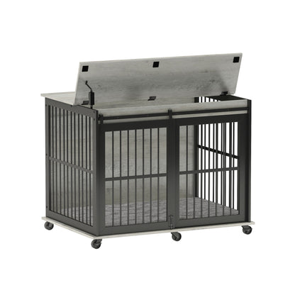 Sliding Iron Door Crate/Kennel with Mat for Dogs