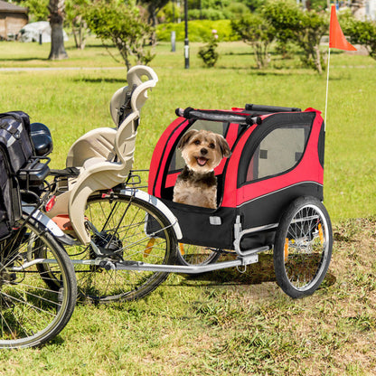 Foldable Bike Trailer with 3 Entrances for Dogs and Cats