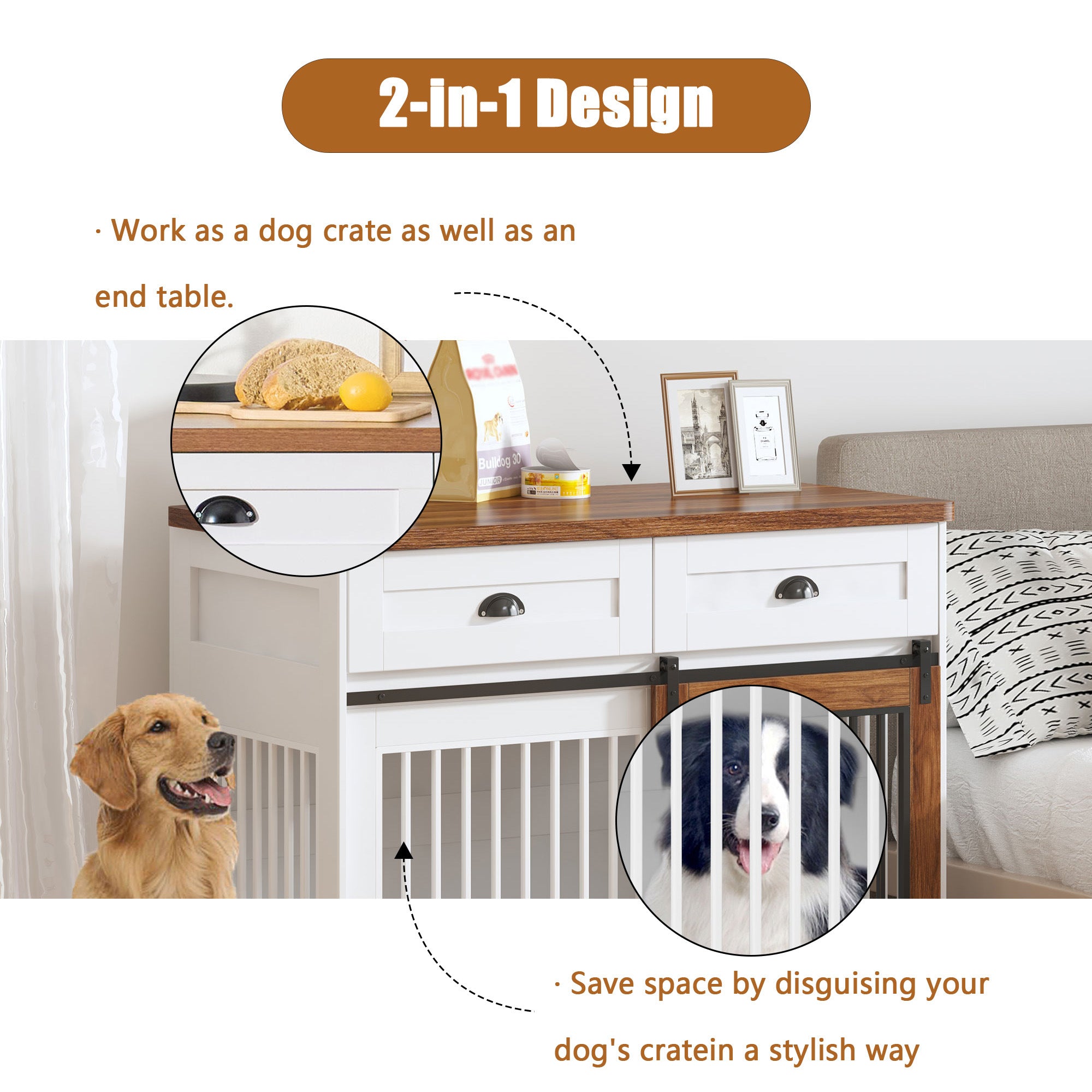 Heavy Duty Furniture Style Crate for Small and Medium Dogs