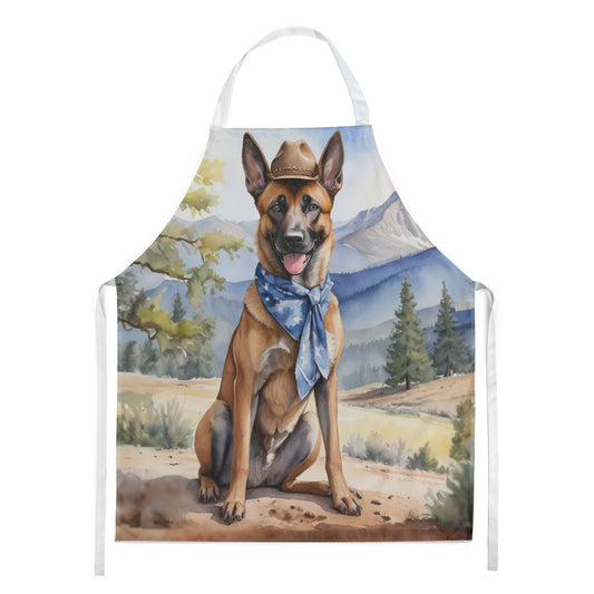 Belgian Malinois Cowboy Welcome Apron Cooking Kitchen Server Baking Crafts Gardening for Adult Women Men, Unisex, Large, Multicolor