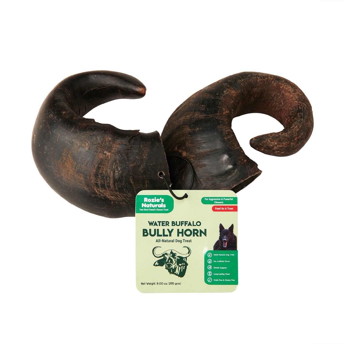 100% Natural Water Buffalo Horn Dental Chews for Dogs - 2 COUNT -15 oz