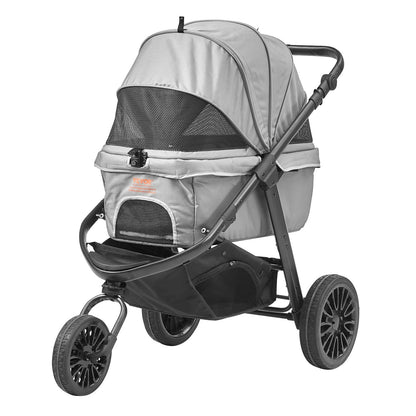 3 Wheel Stroller 75 lbs Weight Capacity with Storage Basket for Small to Medium Dogs