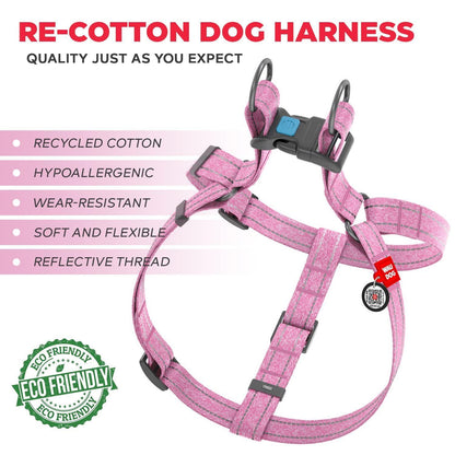 Eco Friendly Recycled Cotton Reflective and Adjustable Harness for Dogs