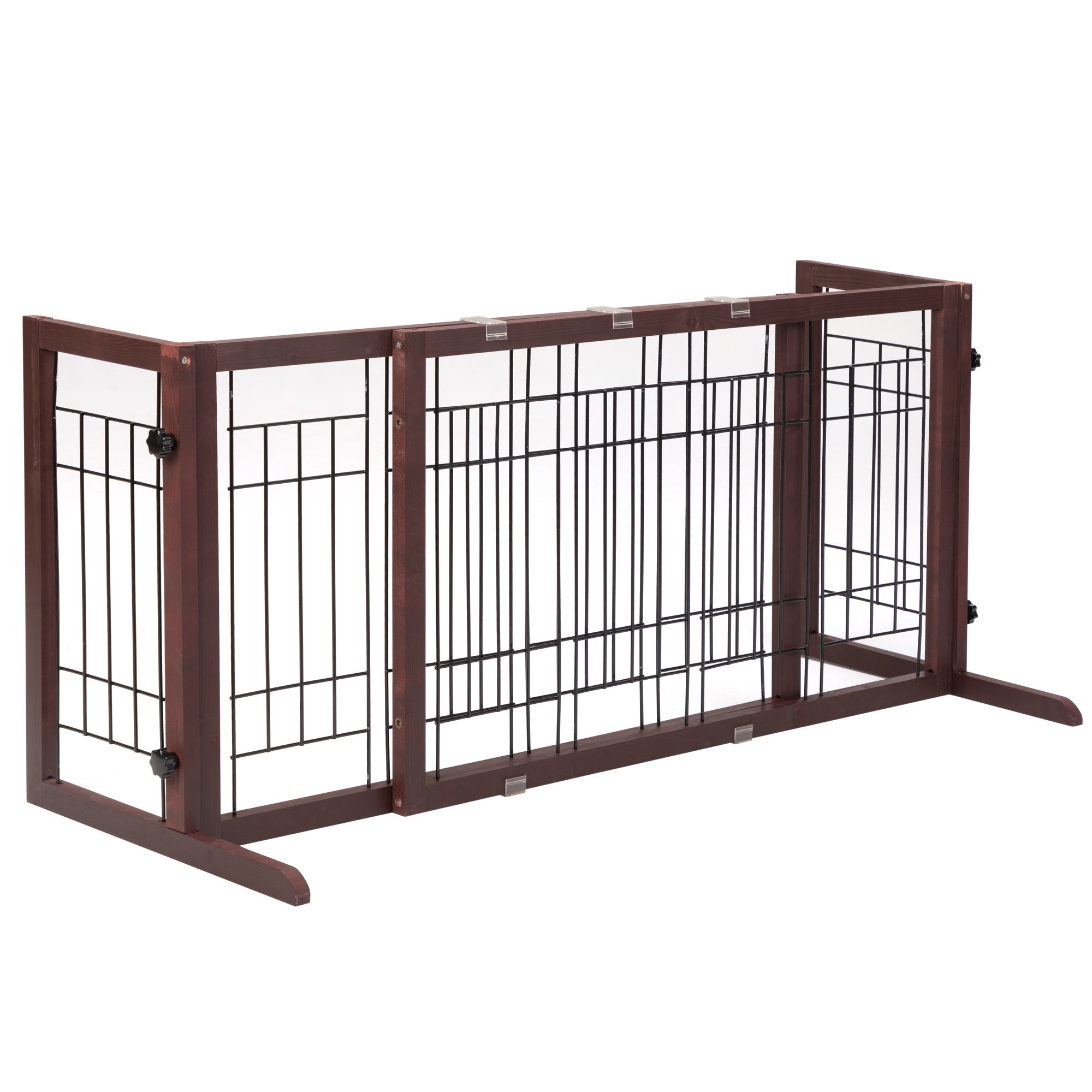 Freestanding Adjustable Wooden Gate for Dogs - 38" to 71"