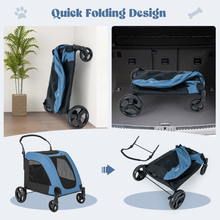 Foldable Stroller Designed for Extra Large Dogs