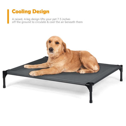 Portable Elevated Bed With Removable Shade Canopy for Dogs