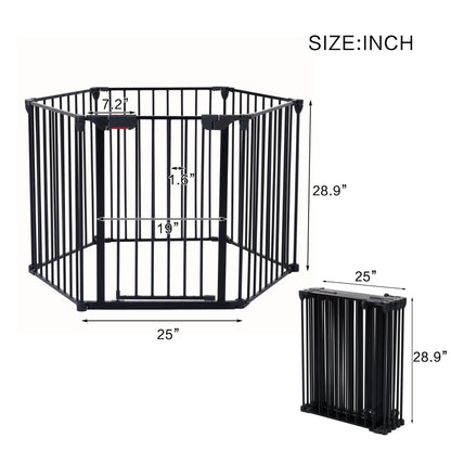 Adjustable 6 Panel Gate for Indoors Dog Safety - 150 inches