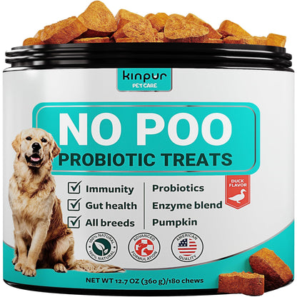 Kinpur Pets - No Poo Chews Probiotics and Digestive Enzymes for Dogs - 180 Soft Chews