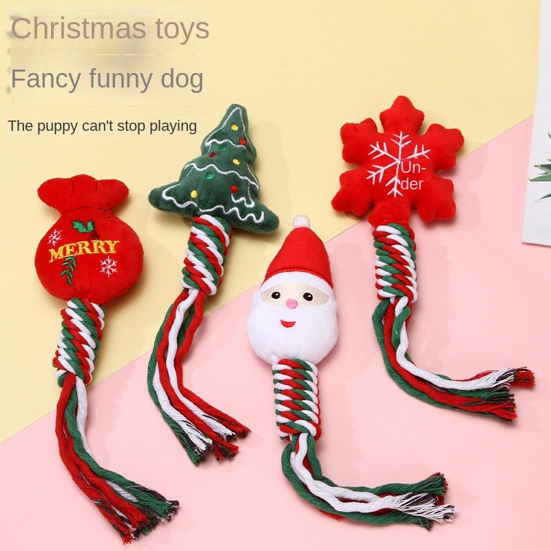 Christmas Teeth Cleaning Knot Toys for Dogs and Cats - 3pcs Random Selection