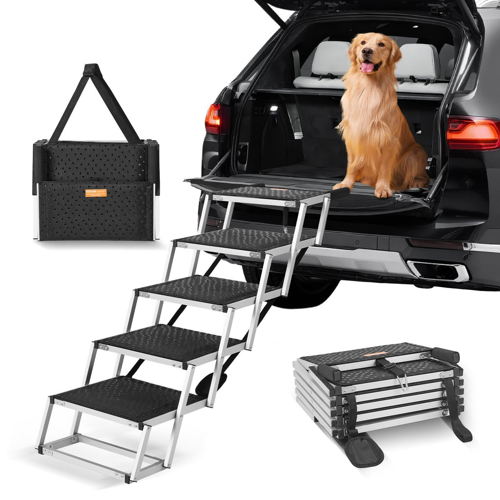 Folding 5-step Durable Steps for Dogs - Capacity up to 150 lbs