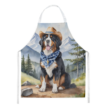 Bernese Mountain Dog - Welcome Cowboy Apron for Cooking, Baking and Crafts for Adult Women and Men - Unisex Large