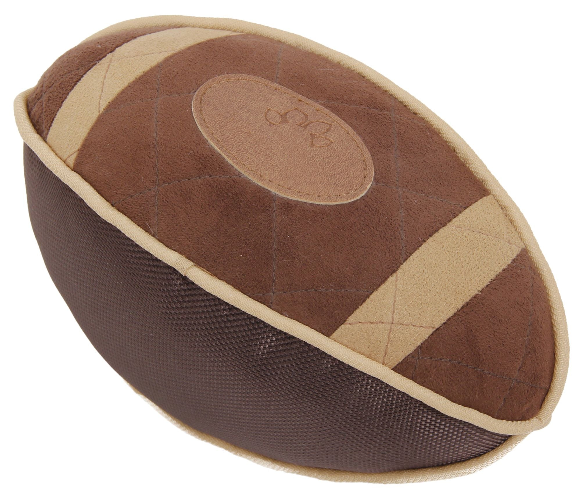 Pet Life - Pugskin - Durable Oxford Nylon and Mesh Plush Squeaky Football Toy for Dogs