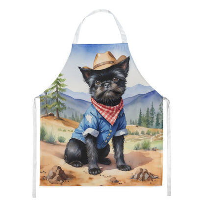 Affenpinscher Cowboy Welcome Apron Cooking Kitchen Server Baking Crafts Gardening for Adult Women Men, Unisex, Large, Multicolor