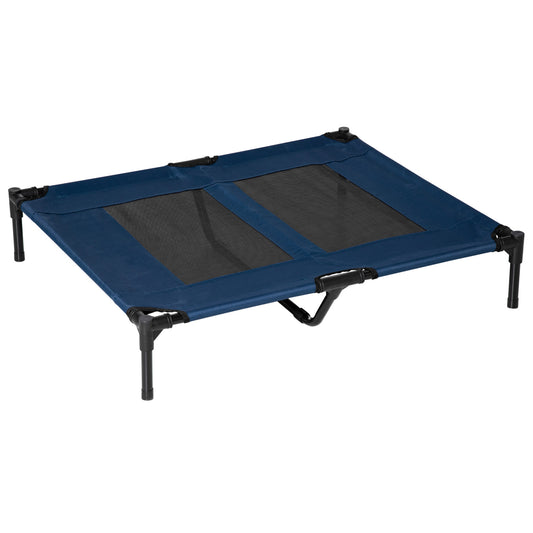 PawHut - Elevated Cooling Bed With Mesh Ventilation for Dogs - Blue 36" x 30"