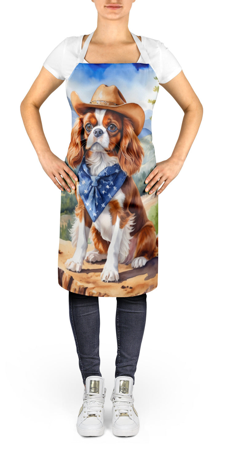 Cavalier Spaniel - Welcome Cowboy Apron for Cooking, Baking and Crafts for Adult Women and Men - Unisex Large