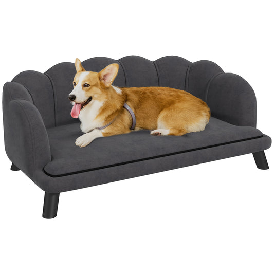 PawHut - Plush Luxury Sofa Bed for Big and Medium Dogs - Charcoal Gray