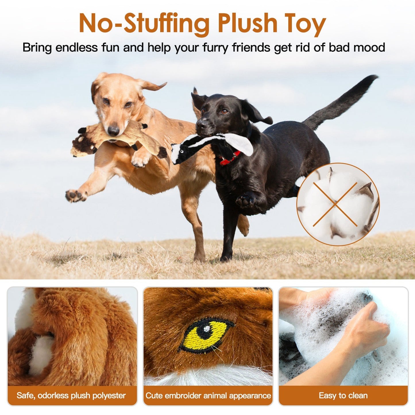 5 Piece No Stuffing Toys With Squeaky Balls for Dogs