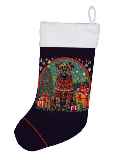 Border Terrier - Christmas Holiday Stocking for Family Decorations