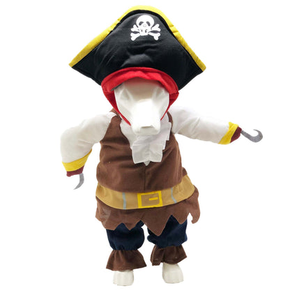 Pet Life - Captain Snuggles Pirate Halloween Costume for Dogs and Cats