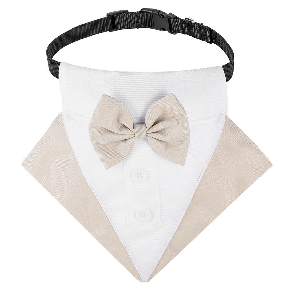 Wedding Suit Collar Saliva Towel Triangle Scarf for Dogs