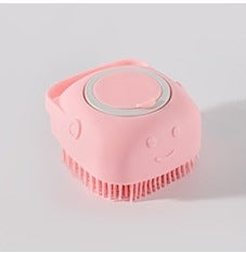 Grooming Soft Silicone Bristle Massage Brush with Shampoo Dispenser for Dogs and Cats