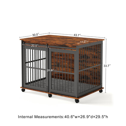 Sliding Iron Door Crate/Kennel with Mat for Dogs