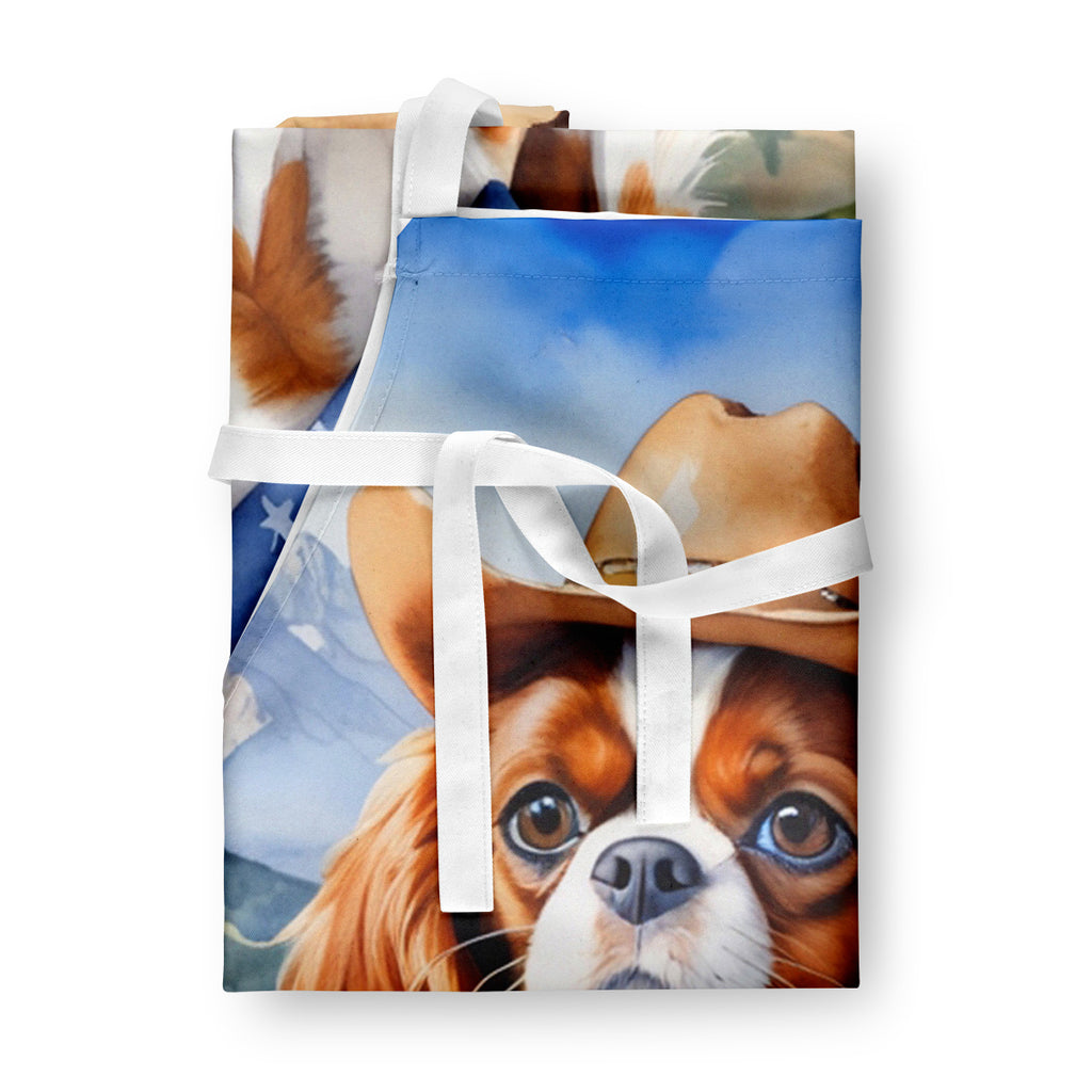 Cavalier Spaniel - Welcome Cowboy Apron for Cooking, Baking and Crafts for Adult Women and Men - Unisex Large