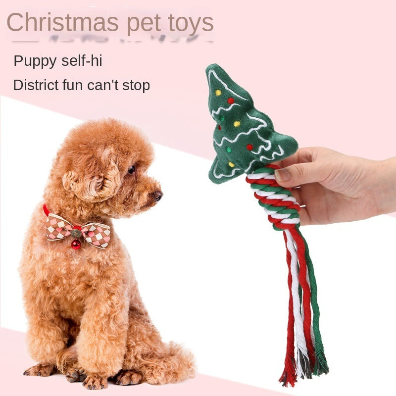 Christmas Teeth Cleaning Knot Toys for Dogs and Cats - 3pcs Random Selection